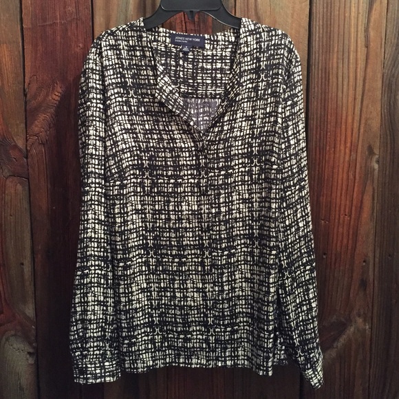 Jones NY Long Sleeve Polyester Button Down, Sz 6