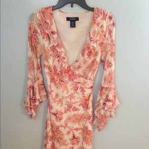 Express Ruffled Paisley Dress