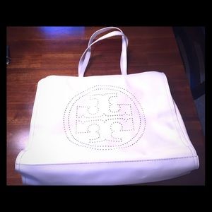 Tory Burch white patent large tote!