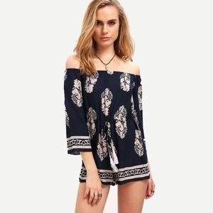 Floral Off the shoulder romper