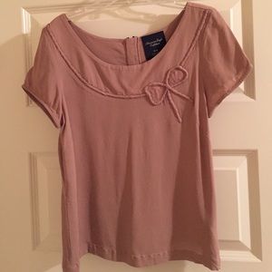 American Eagle Purple Bow Blouse