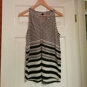 Old Navy black and off white striped tank top