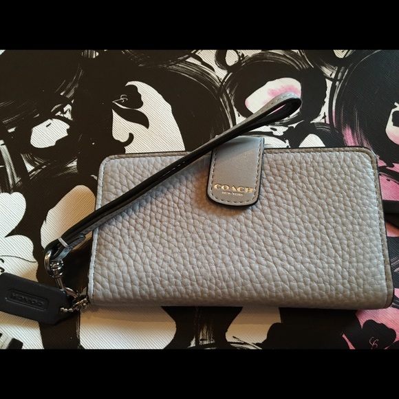 COACH Saffiano Leather Phone Wallet Wristlet
