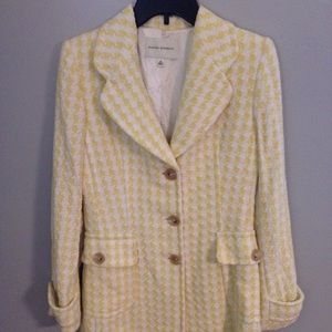 Banana Republic Yellow/White Houndstooth Jacket