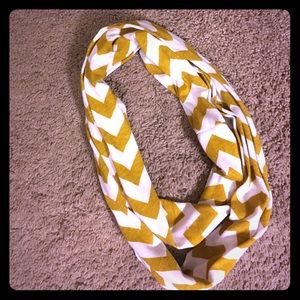 Mustard chevron infinity scarf