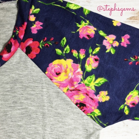 Tops - One left! Gray & Navy Floral Top