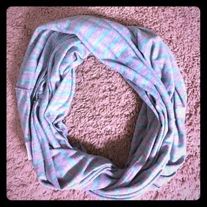 Gray and mint infinity scarf