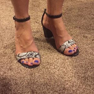 Black and White Snake sandals
