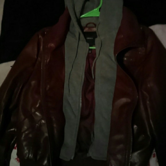 Forever 21 Leather maroon jacket - Picture 2 of 3