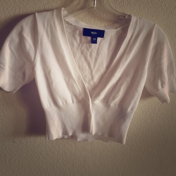 White Cropped Cardigan
