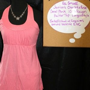 Charlotte Russe Size SM Sequined Halter Top