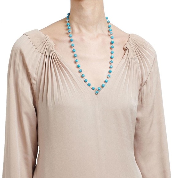 NEW! Sterling Silver Turquoise Beaded Necklace