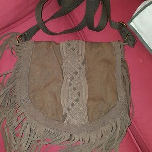 Brown, Fringe American Eagle Satchel