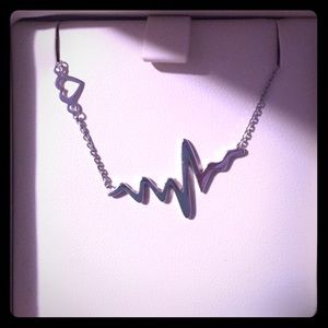 Jared. Sterling silver heartbeat necklace.