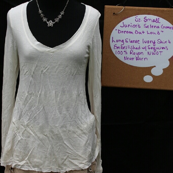 Juniors Selena Gomez Sz Sm Long Sleeve Shirt NWOT