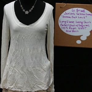 Juniors Selena Gomez Sz Sm Long Sleeve Shirt NWOT