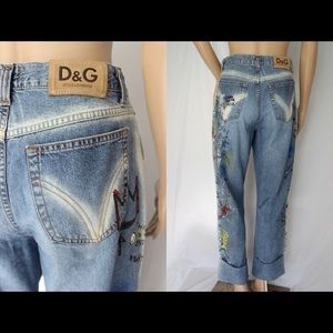 D&G Pop Art Hand Painted Graffiti Jeans