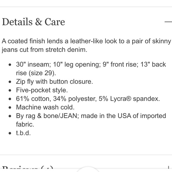 NWT Rag & Bone Jean Leggings - Picture 4 of 4