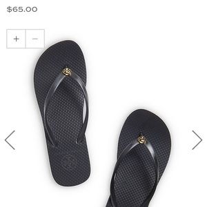 Tory burch black wedge flip flop