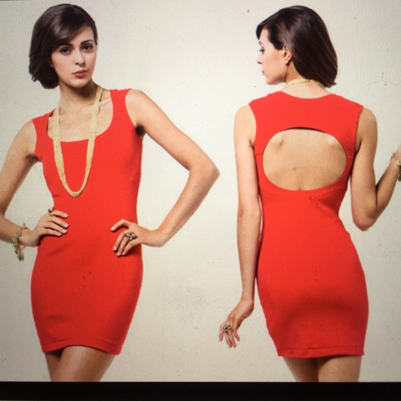 Red mini backless dress American apparel