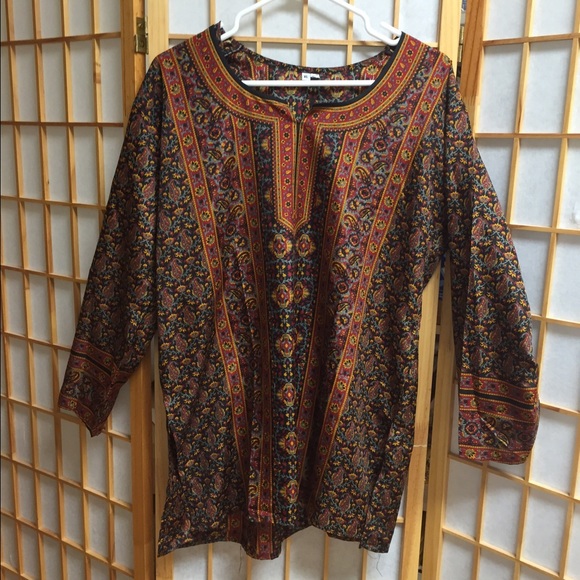 DOLMA INDIAN PRINTED BLOUSE MADE IN INDIA. NEW