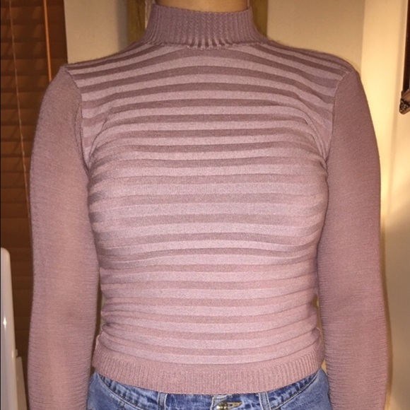 stripped mock neck crop top