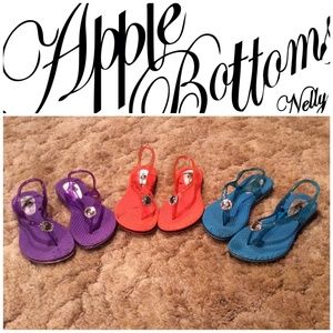 3 for $30 APPLE BOTTOM JELLY FLAT SANDALS