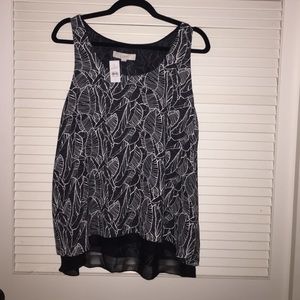 Black & white loose fit tank