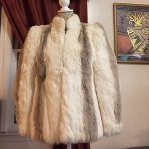 Sergio Valente, rabbit fur, small , coat ,cream