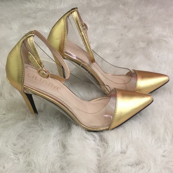 Gold toed heels