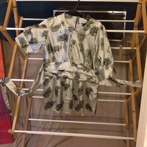 Cocktail shirt- peephole & waist tie BCBGMaxzaria