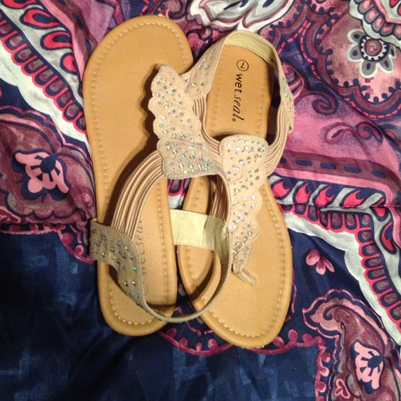 Bling light pink sandals! Only worn a few times!