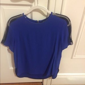 Zara top with sheer shoulders