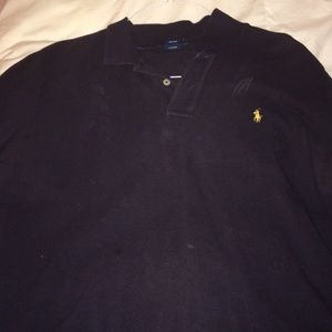 Long sleeve navy Ralph Lauren women's skinny polo