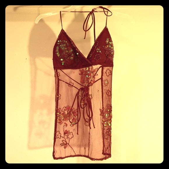 *sexy* bedazzled red top (S)