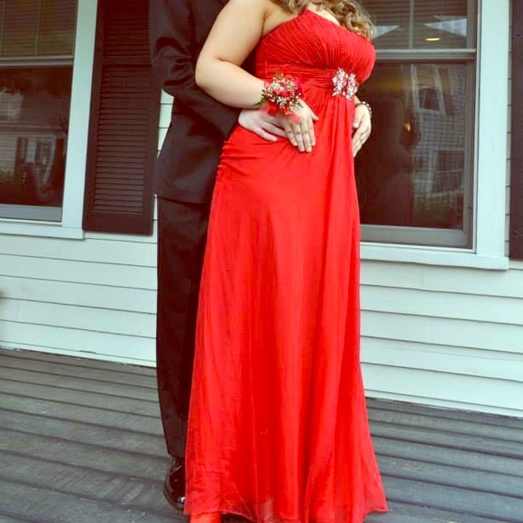 Tiffany Design Red Prom Gown - Picture 1 of 4