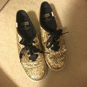Gold & Black Glitter Keds for Kate Spade