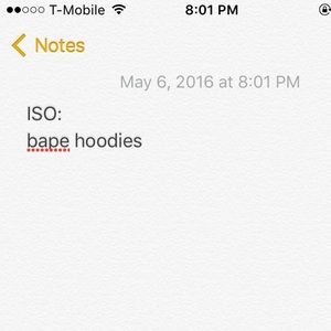 ‼️‼️‼️‼️ISO: BAPE HOODIES ‼️‼️‼️‼️