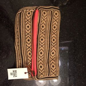 Billabong burlap clutch