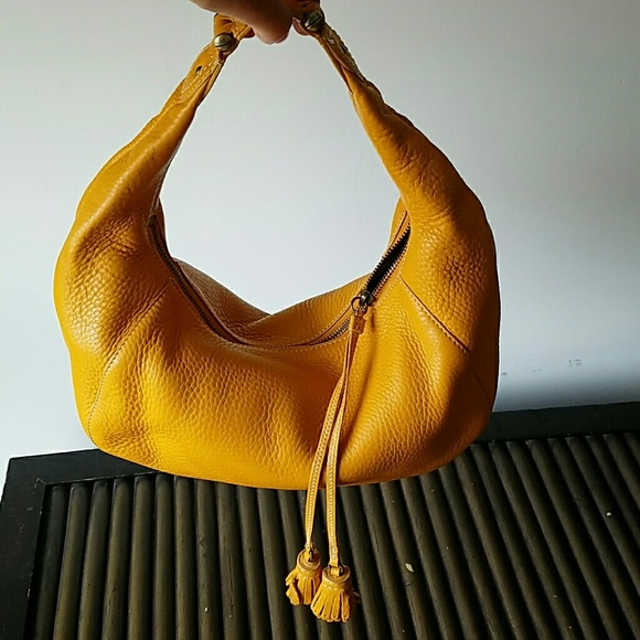 Authentic Mustard yellow, leather cole Haan purse