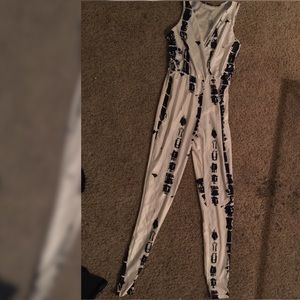 Black and white soft jumpsuit