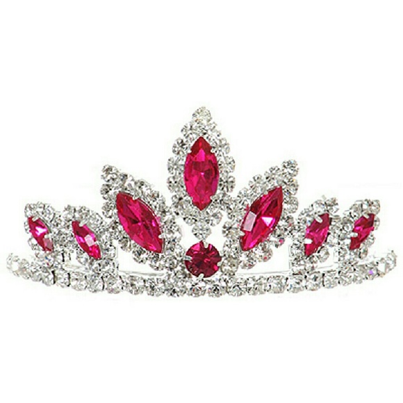 FUCHSIA PINK Tiara Bridesmaid Wedding Birthday Party - Picture 1 of 4