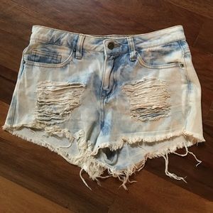 Cello high waisted distressed jean shorts