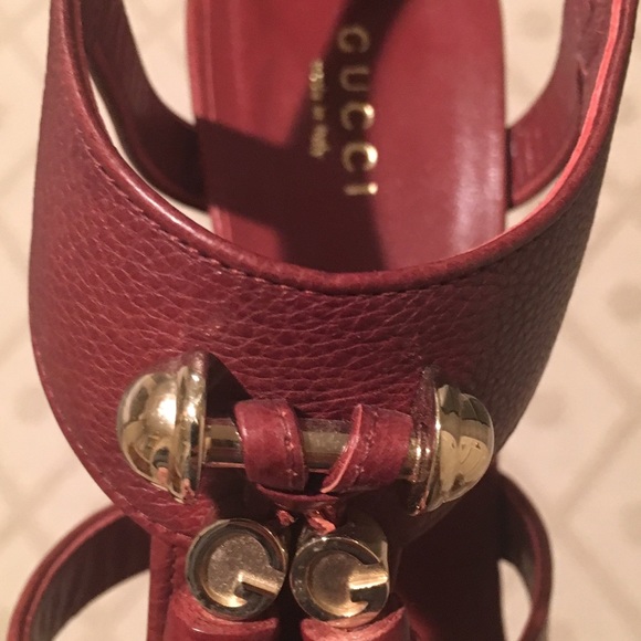 Gucci Marrakech Leather Sandals; Red Desert - Picture 4 of 4