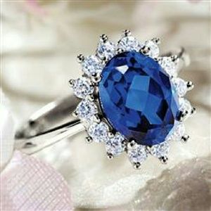 Royal 2+ carat lab-created sapphire, sterling ring
