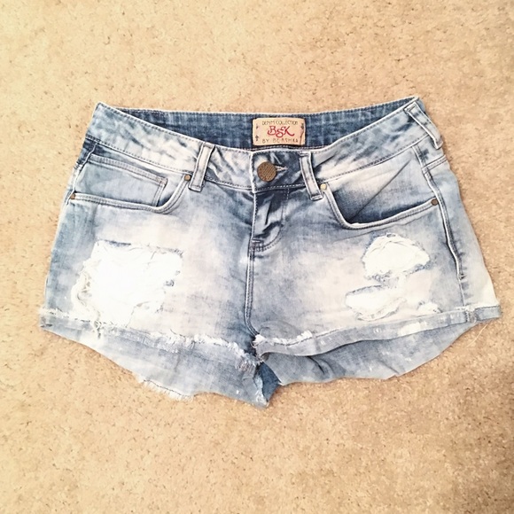 Bershka destroyed denim shorts