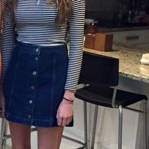 Topshop Moto A-line Button up skirt