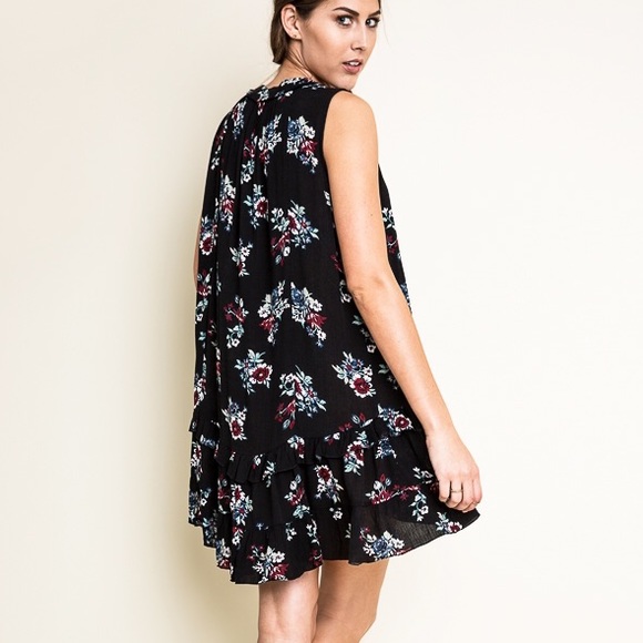 1DAYSALE Trapeze Floral Sleeveless Dress - Picture 2 of 4