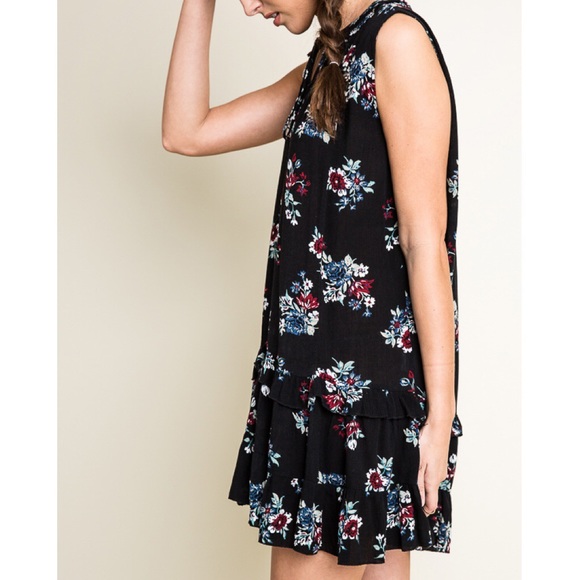 1DAYSALE Trapeze Floral Sleeveless Dress - Picture 4 of 4