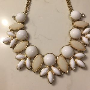 White and cream statement necklace